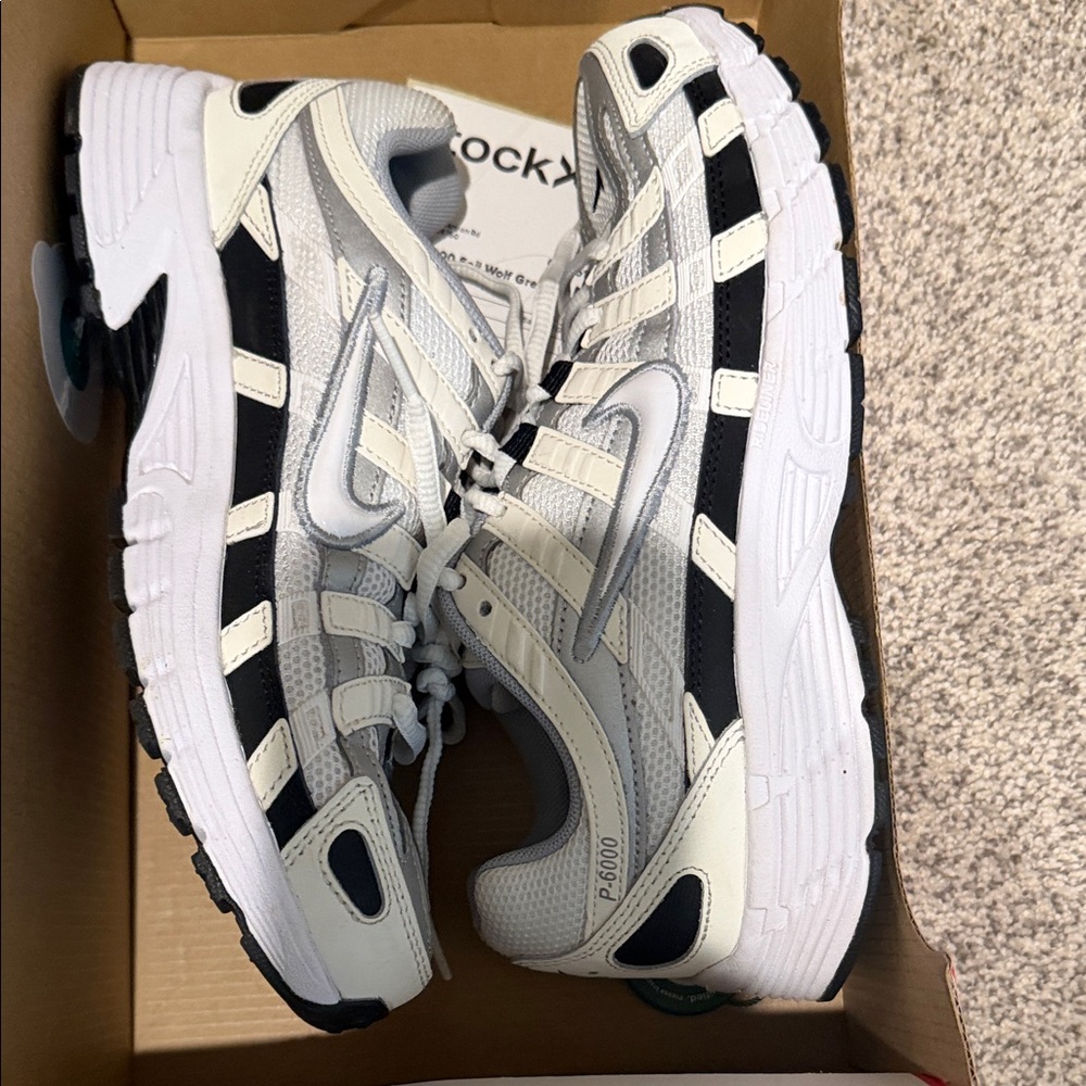 Nike P-6000 Silver and Black Sneakers